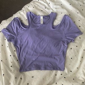 lululemmon “shoulder cut out yoga T- shirt”